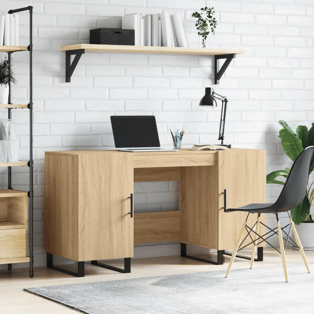 Scrivania | Tavolo da Ufficio Rovere Sonoma 140x50x75 cm in Legno Multistrato