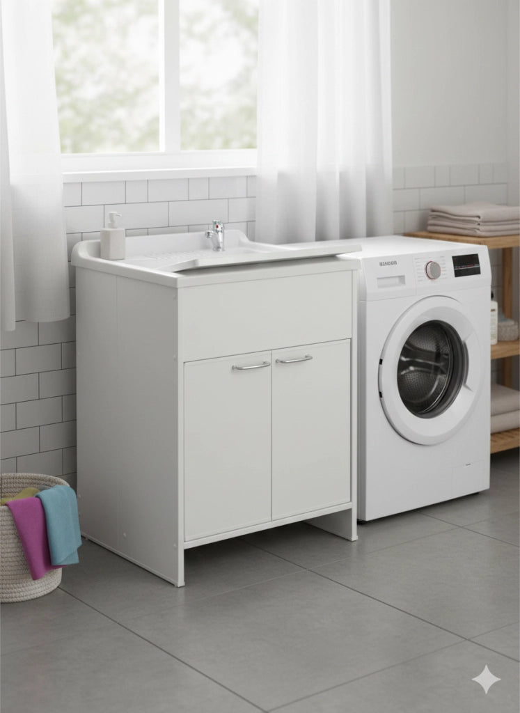 Mobile Lavatoio in PVC 60x60x85cm 2 Ante Forlani Honest Bianco