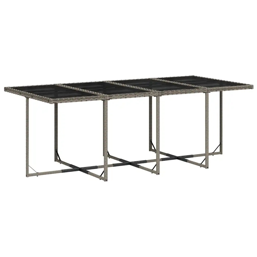 Set da Pranzo da Giardino 9 pz con Cuscini in Polyrattan Grigio 3277867