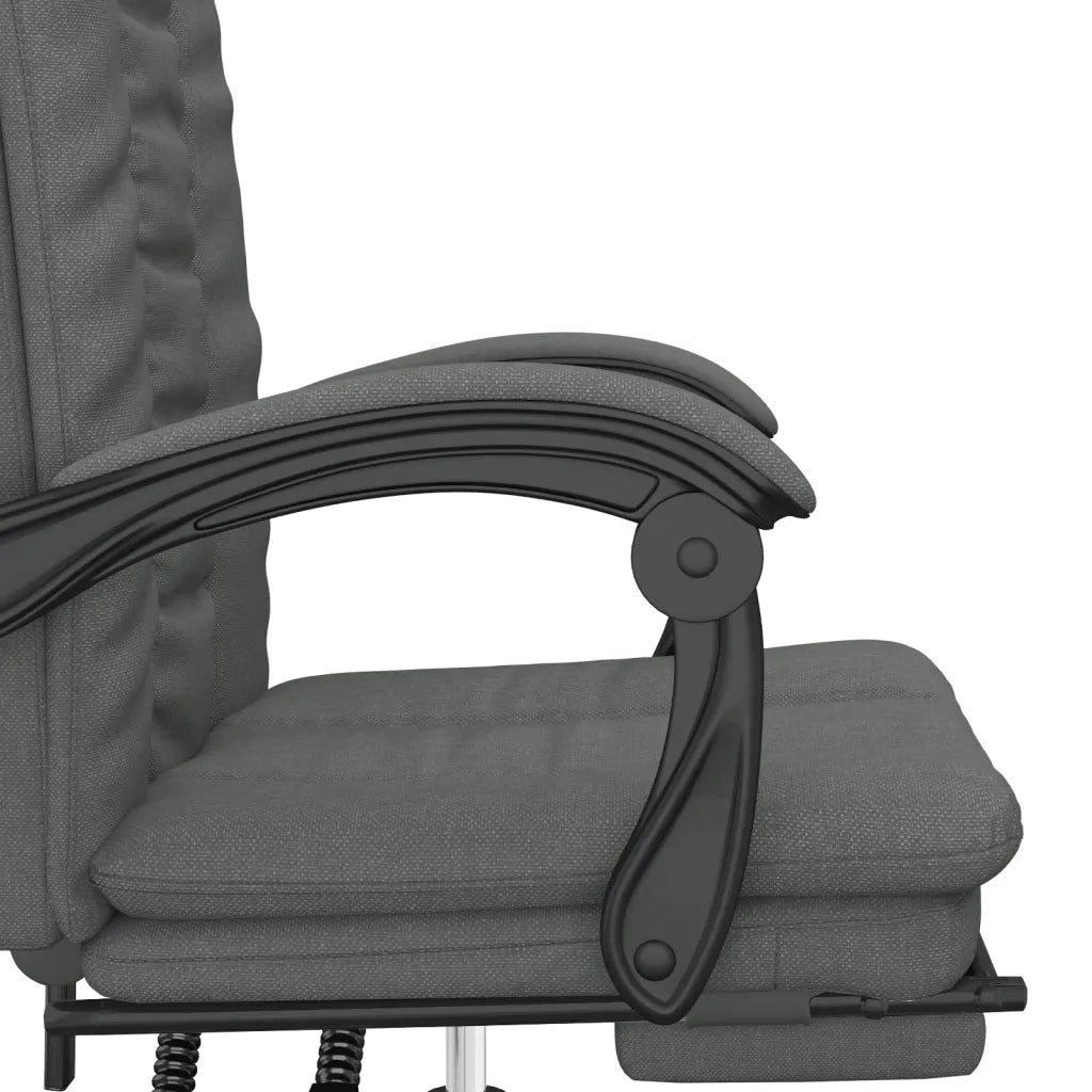 Sedia da Ufficio Reclinabile Grigio Scuro in Tessuto 349716
