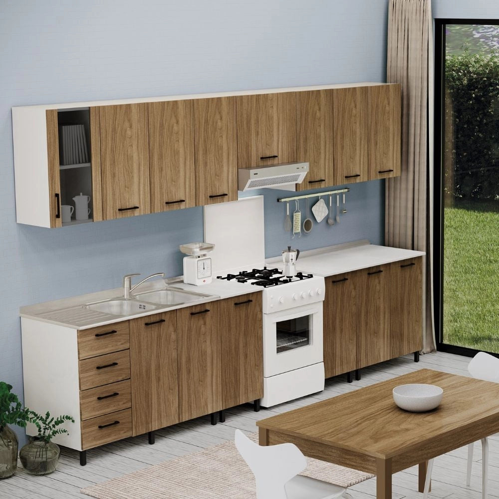 Pensile cucina con anta 40x32x72H colore noce naturale