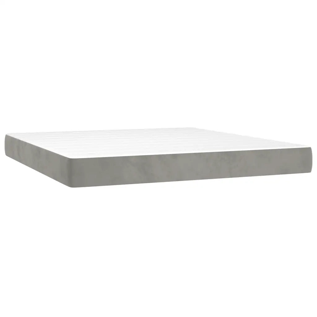 Materasso a Molle-Materasso per letto Grigio Chiaro 160x210x20 cm in Velluto