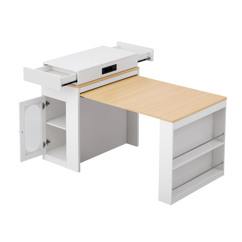 Tavolo da Pranzo Allungabile Pieghevole con Ruote ¨C MINIMAL ¨C Bianco, Salvaspazio