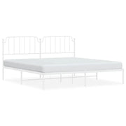 Letto matrimoniale | Letto per adulti | Giroletto con Testiera Metallo Bianco 193x203 cm
