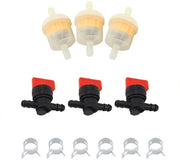 Set di Cerniere per Serbatoio di Carburante - Contenuto: 3 Filtro di Carburante - 3 Cerniere - 6 Viti - Materiale Resistente in Plastica - Facile da Installare - Cerniera di Carburante