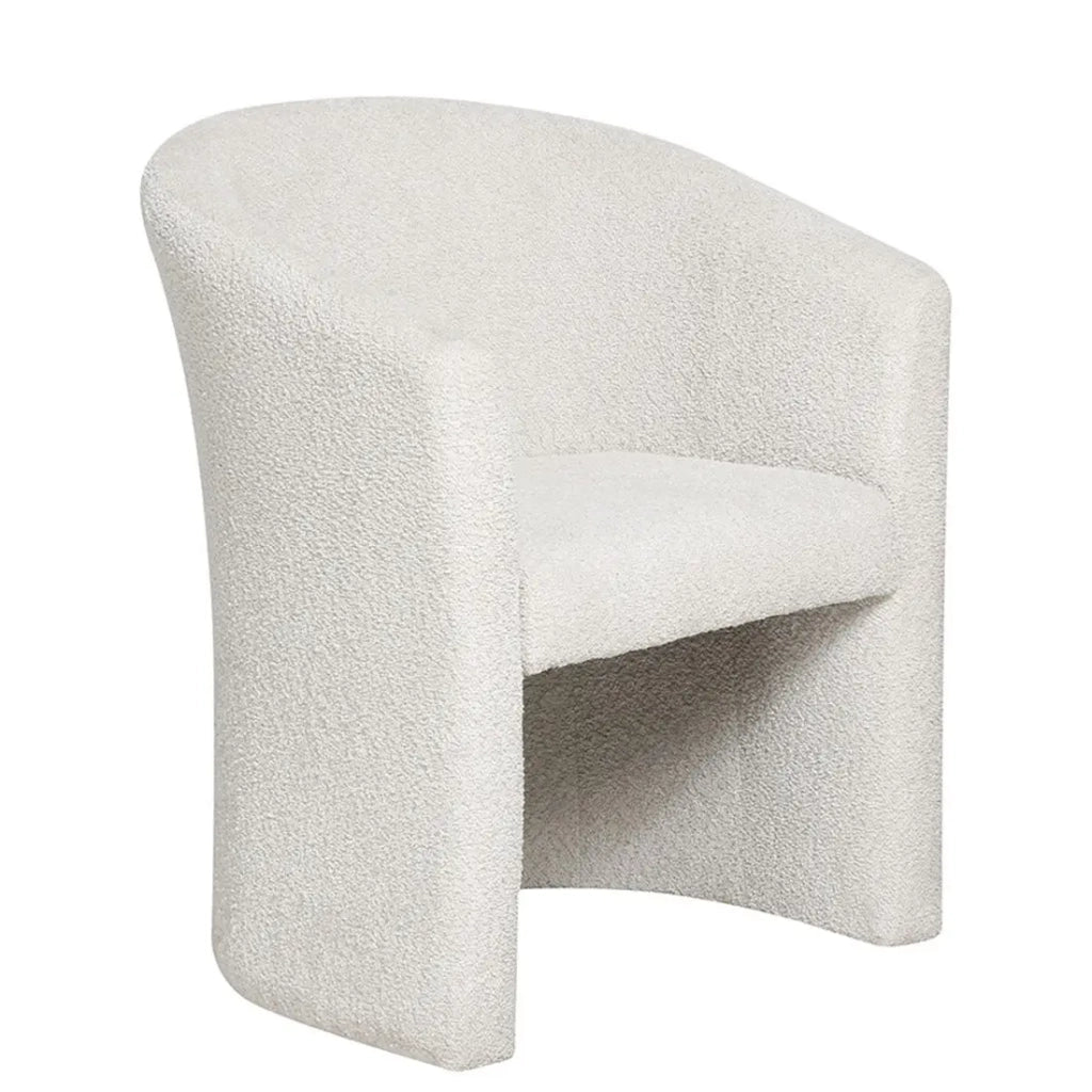 Poltrona da salotto KYOTO – Confortevole in tessuto bouclé bianco – Design moderno ed elegante