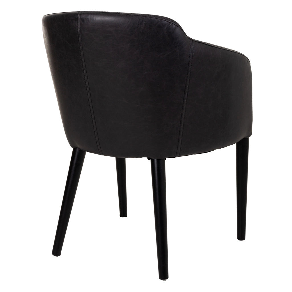 Poltrona in legno imbottita nera 62x60x82h