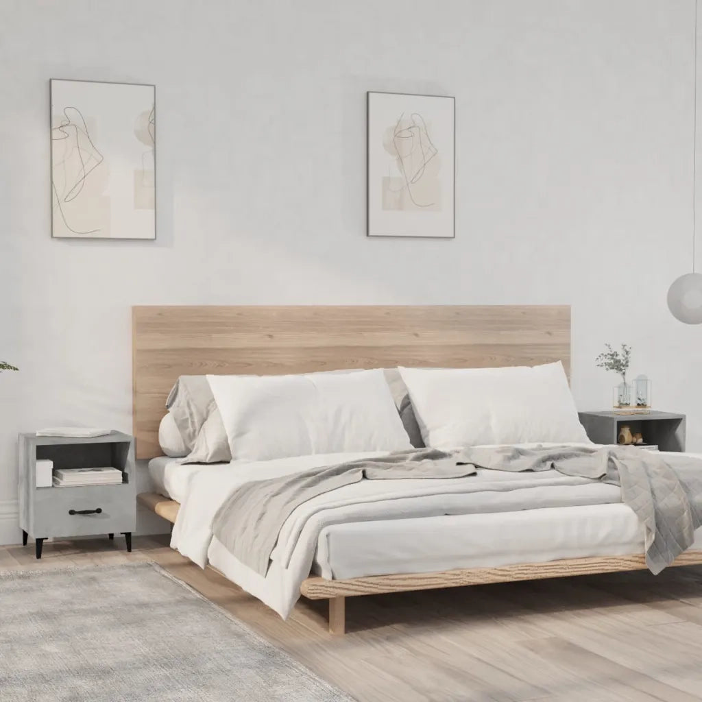 Comodini 2 pz Grigio Cemento in Legno Multistrato 812033