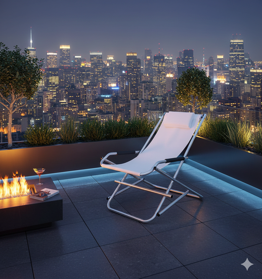 Sedia Sdraio Basculante Pieghevole in Alluminio Elba Bianca