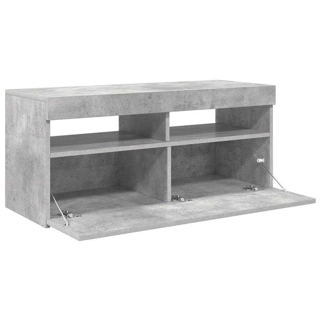 Mobile Porta TV con Luci LED Grigio Cemento 90x35x40 cm cod mxl 53461