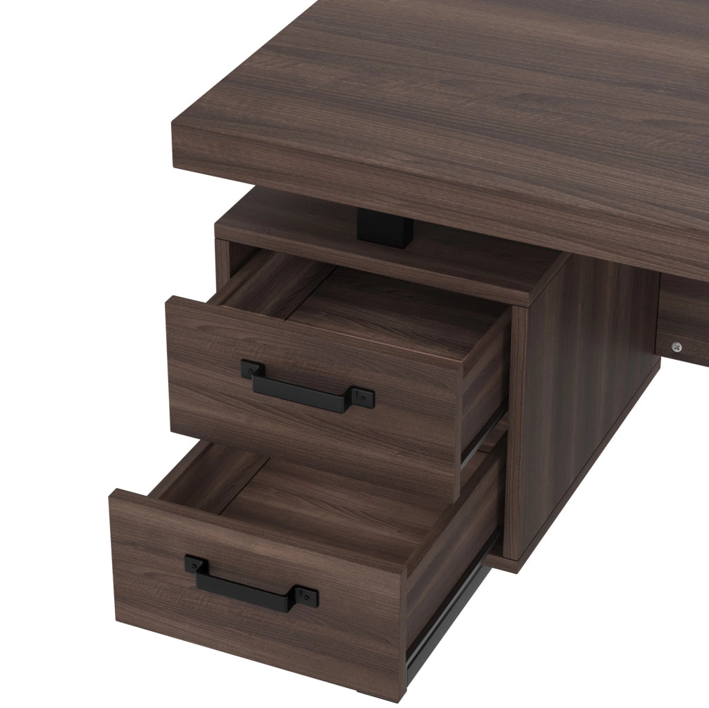 Scrivania da ufficio 135 x 54 cm con cassetti e vano raccoglitori