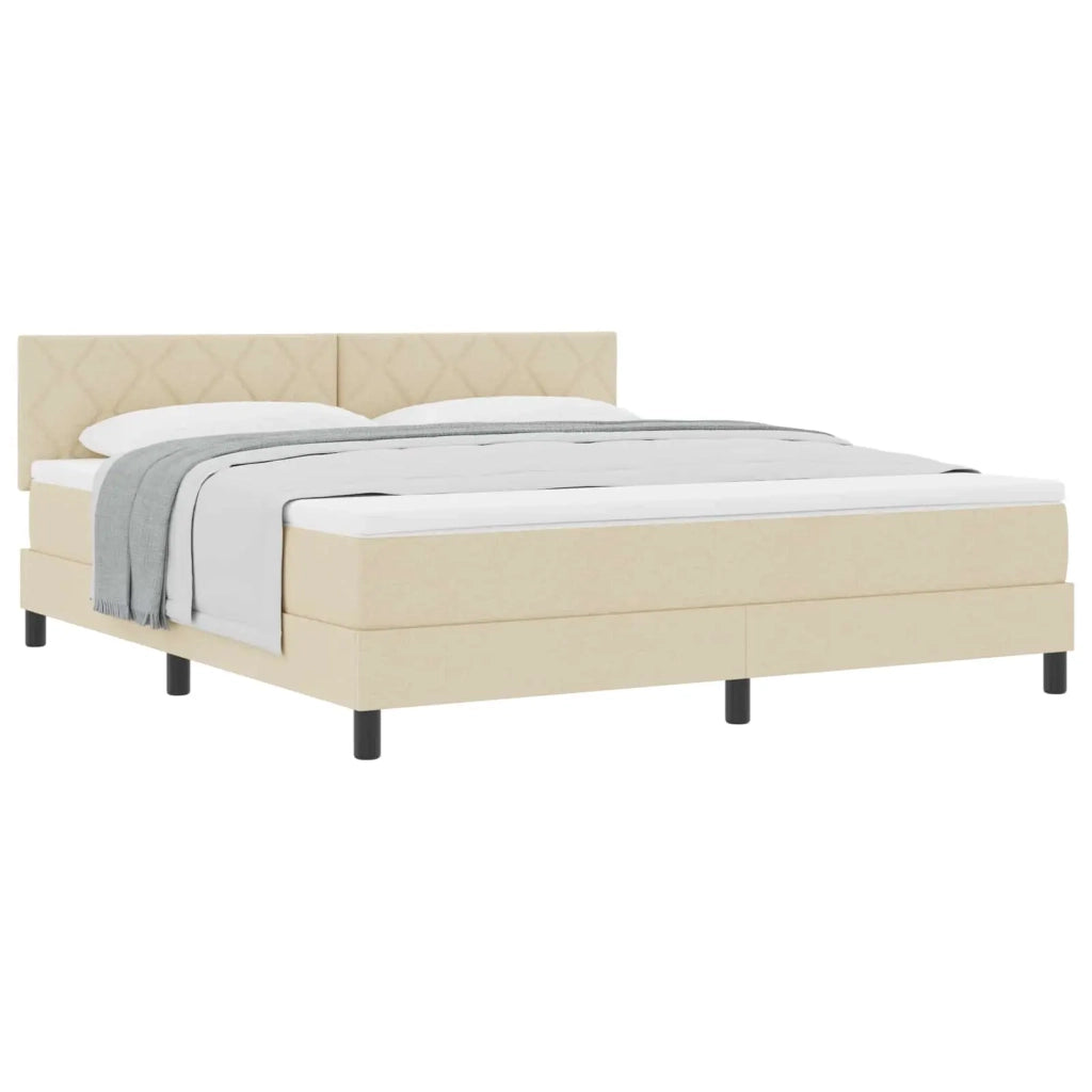 Letto a molle con cuscino Crema 180 x 200 cm Tessuto 3338788