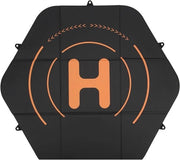 Piastra di Atterraggio per Drone 80cm - Nero Pelle Silicone - Mat Matto Impermeabile a Piega Rapida per Mavic 3 Pro - Contenuto in HTML