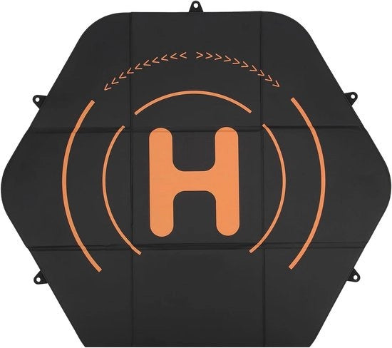 Piastra di Atterraggio per Drone 80cm - Nero Pelle Silicone - Mat Matto Impermeabile a Piega Rapida per Mavic 3 Pro - Contenuto in HTML