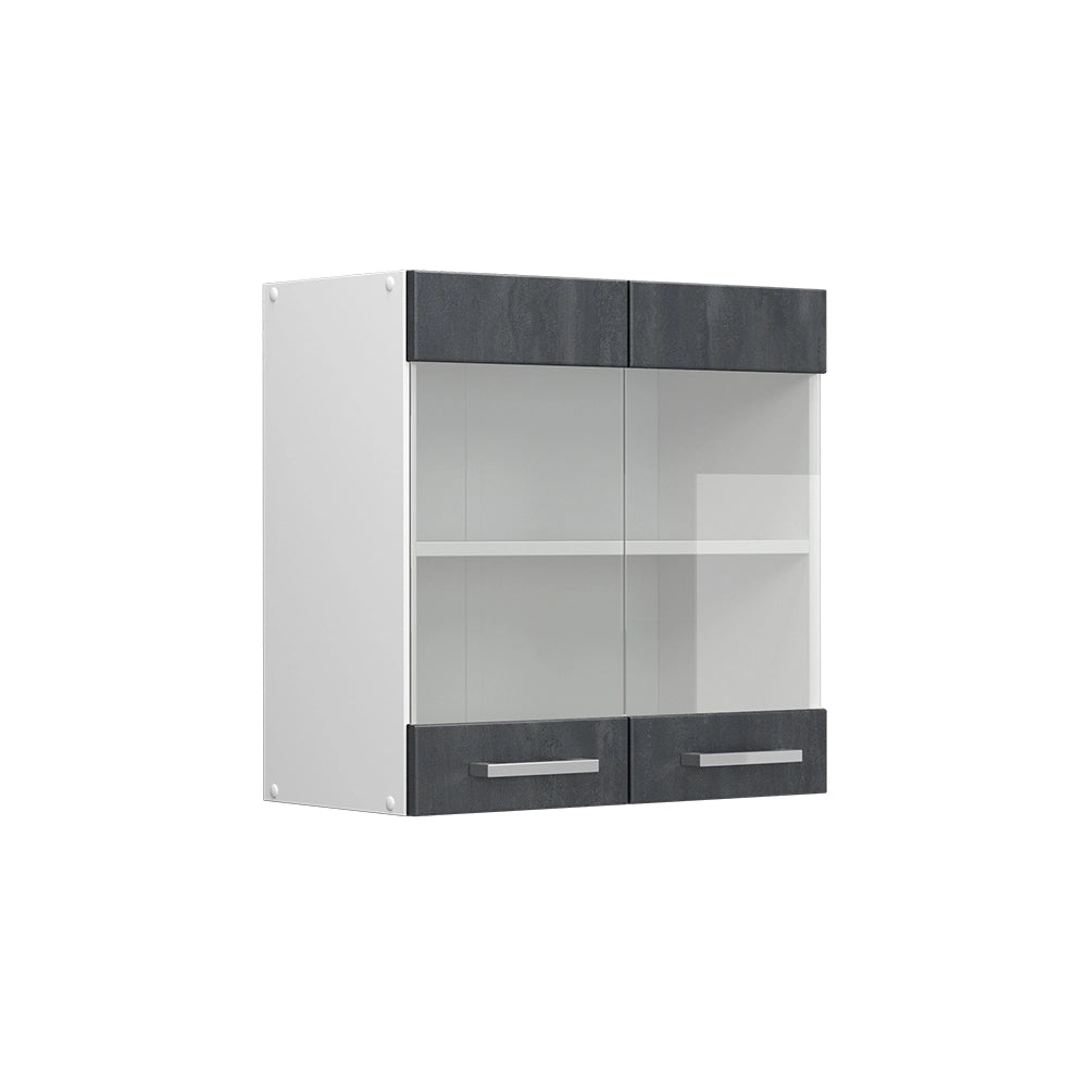 Vicco Frontale cucina Calcestruzzo nero 59.2 x 59 cm frontale del mobile per pensile con vetro