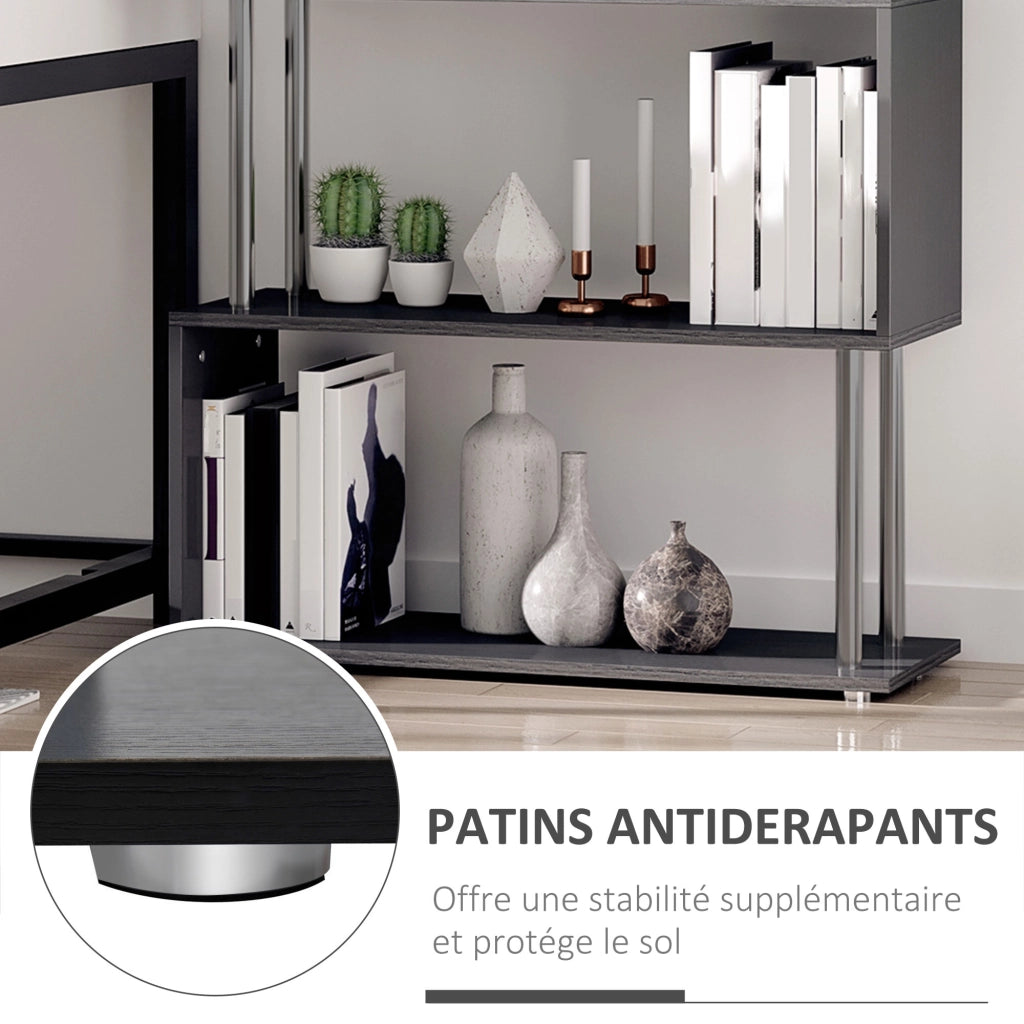 Libreria Design Moderno 4 Livelli ¨C zephmum ¨C 80x30x145 cm Nero