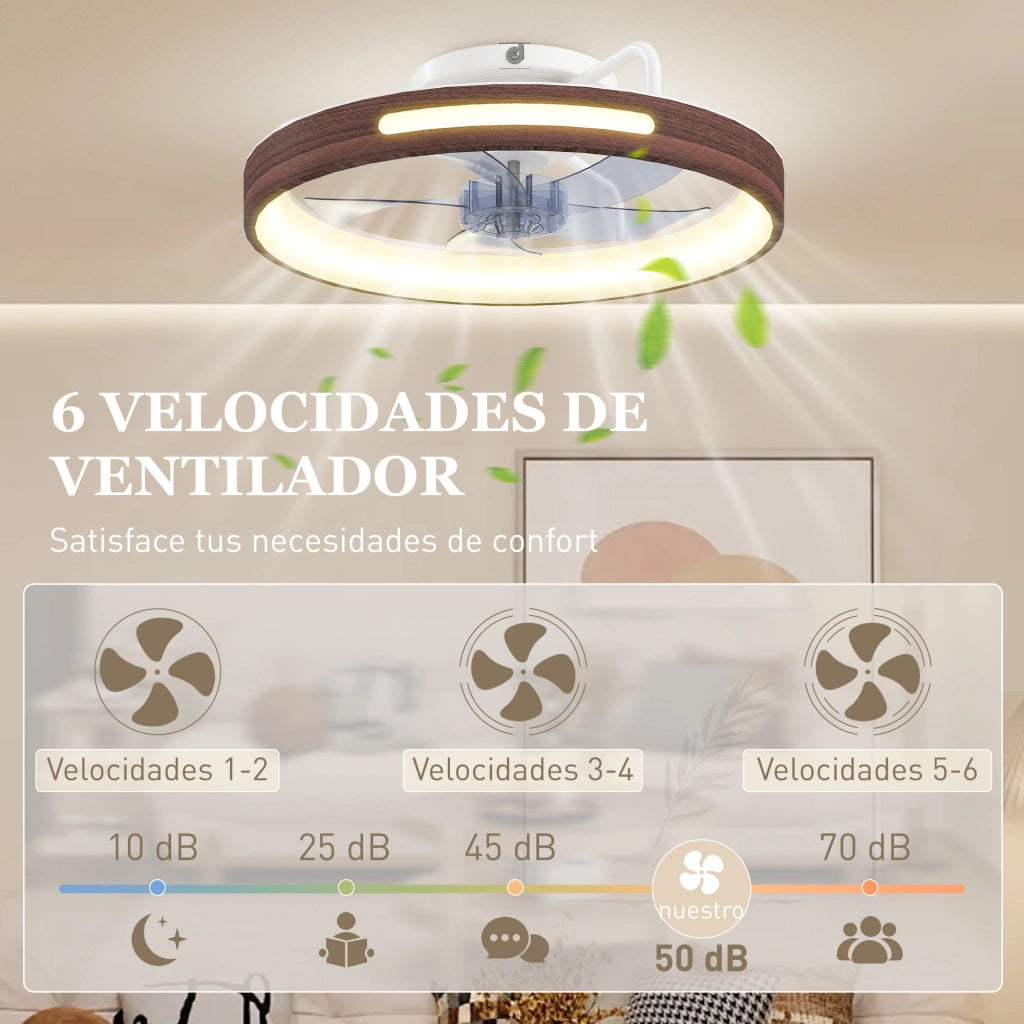 Ventilatore a Soffitto con Luce LED ¨C zephmum ¨C DC 40W Telecomando 6 Velocit¨¤ 3 Colori