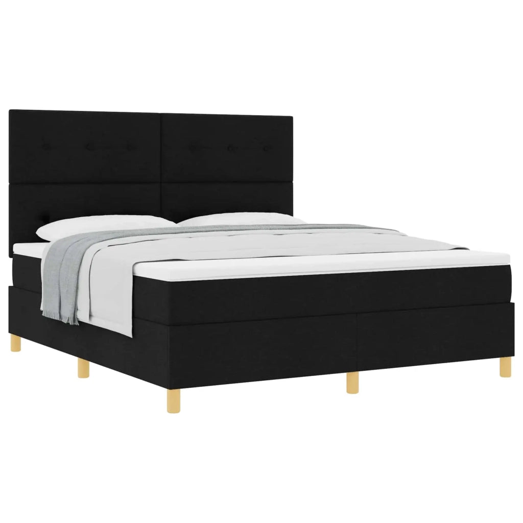 Letto a molle con materasso Nero 180 x 200 cm Tessuto 3339639