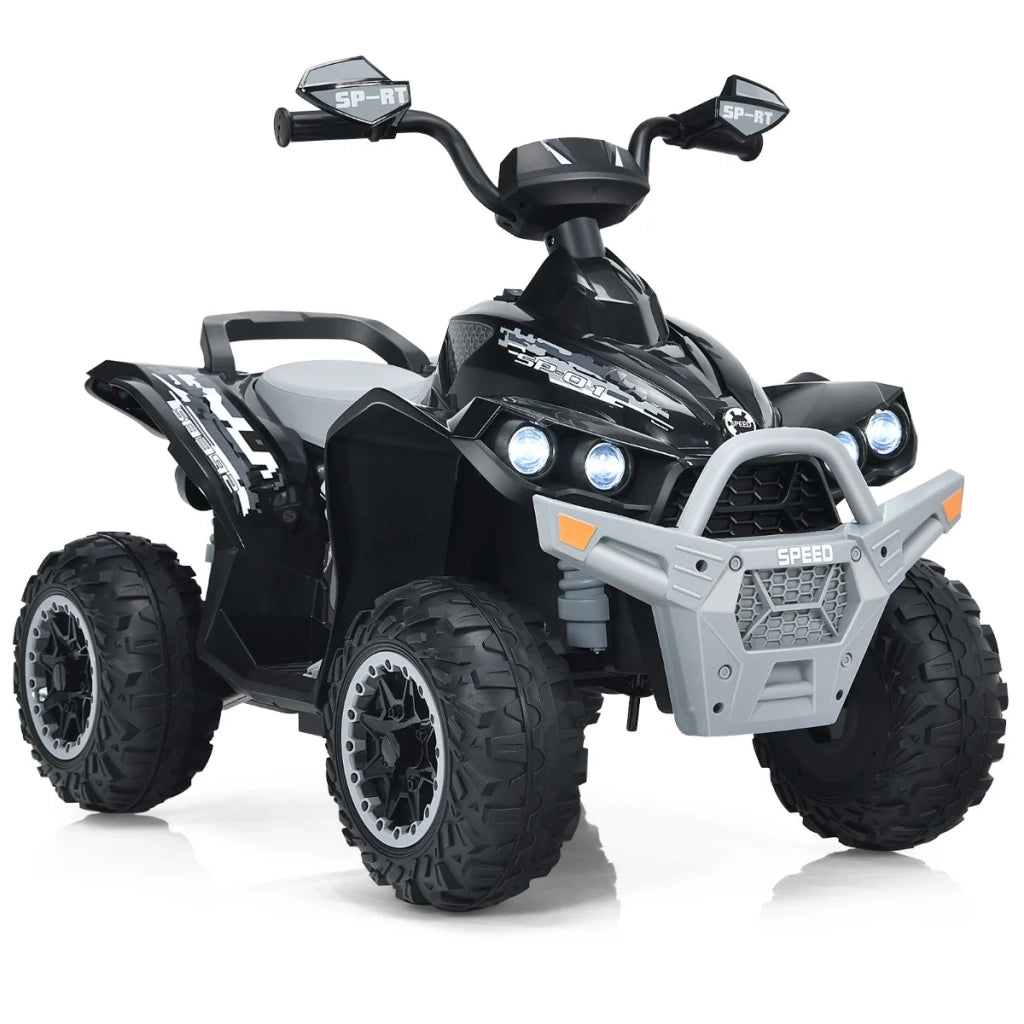 Auto elettrica per bambini 96 x 58 x 72 cm avviamento graduale pannelli luminosi atmosfera divertente in PP nero e metallo 20_0013331
