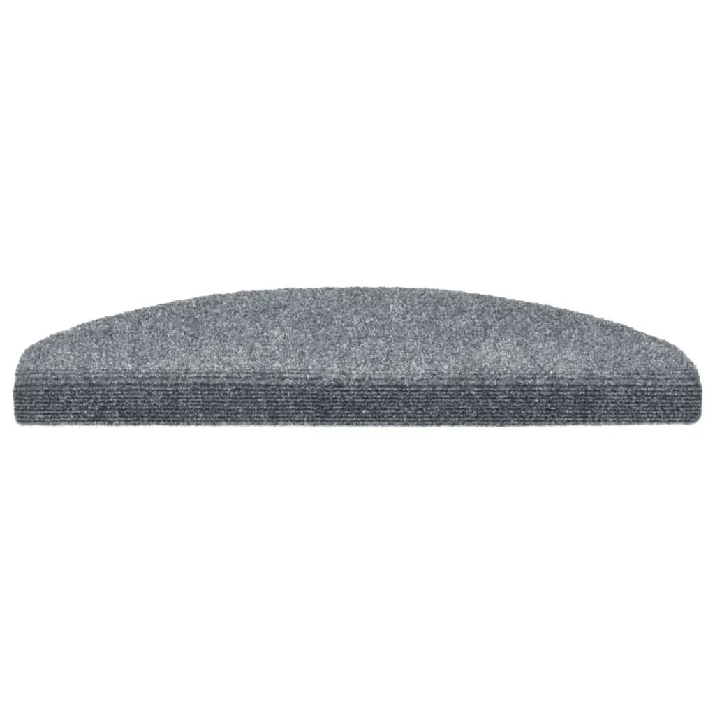 Tappetini per scale autoadesivi 5 pz 65x21x4 cm Grigio chiaro Semicircolari Grandi 149704
