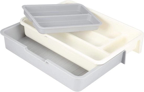 Organizzatore di accessori da cucina espandibile - Organizzatore di argenteria regolabile - Organizzatore di lavello cucina combinabile - Per uso in cucina