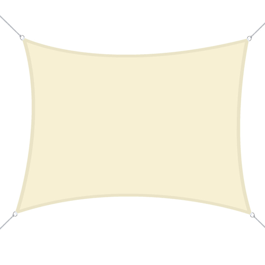 Tenda da Sole Rettangolare ¨C zephmum ¨C 4x6m Bianco Crema Poliestere Anti UV