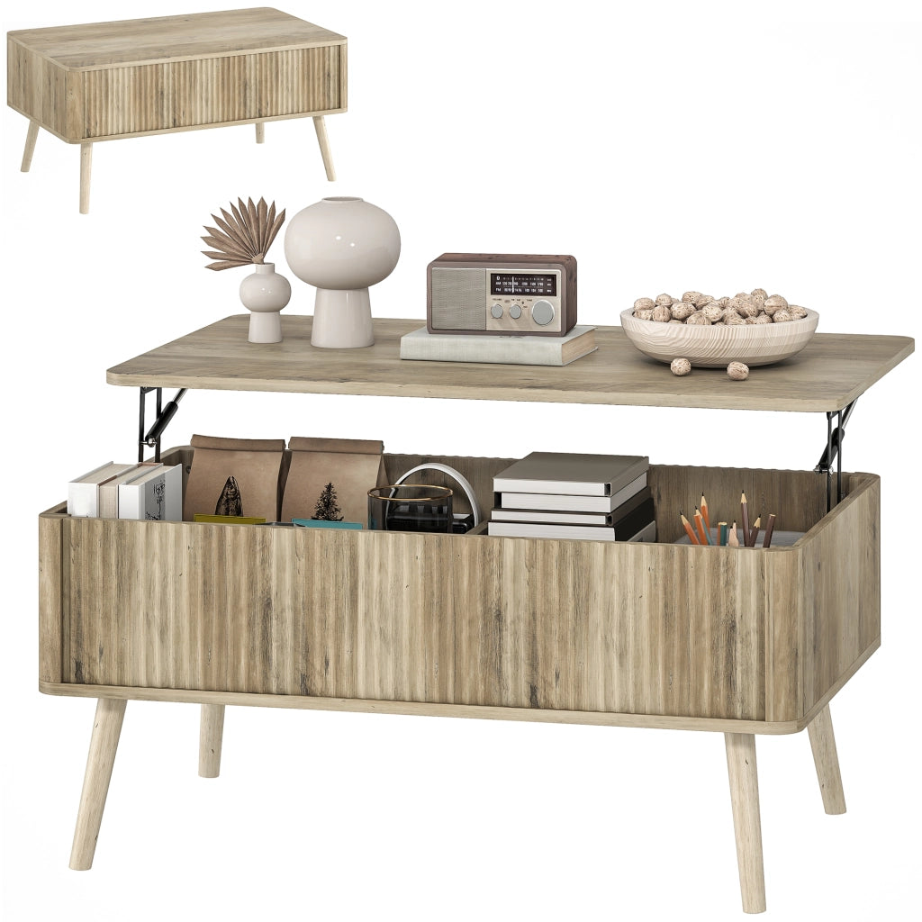 Tavolino da caff¨¨ con contenitore ¨C zephmum ¨C rovere 91x56x43 cm