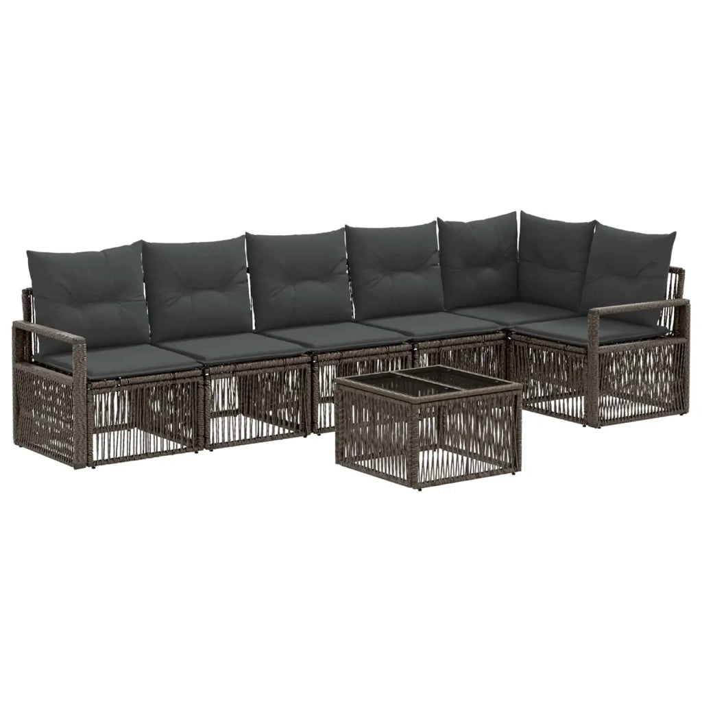 Set Divano da Giardino 7 pcs Grigio polyrattan 3435719