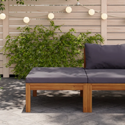 Poggiapiedi con Cuscino Grigio Scuro in Massello d'Acacia cod mxl 76832