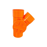 Derivazione 45° con tappo per ispezione in pvc : Diametro - 80 (con tappo Ø63), Modello - Destra
