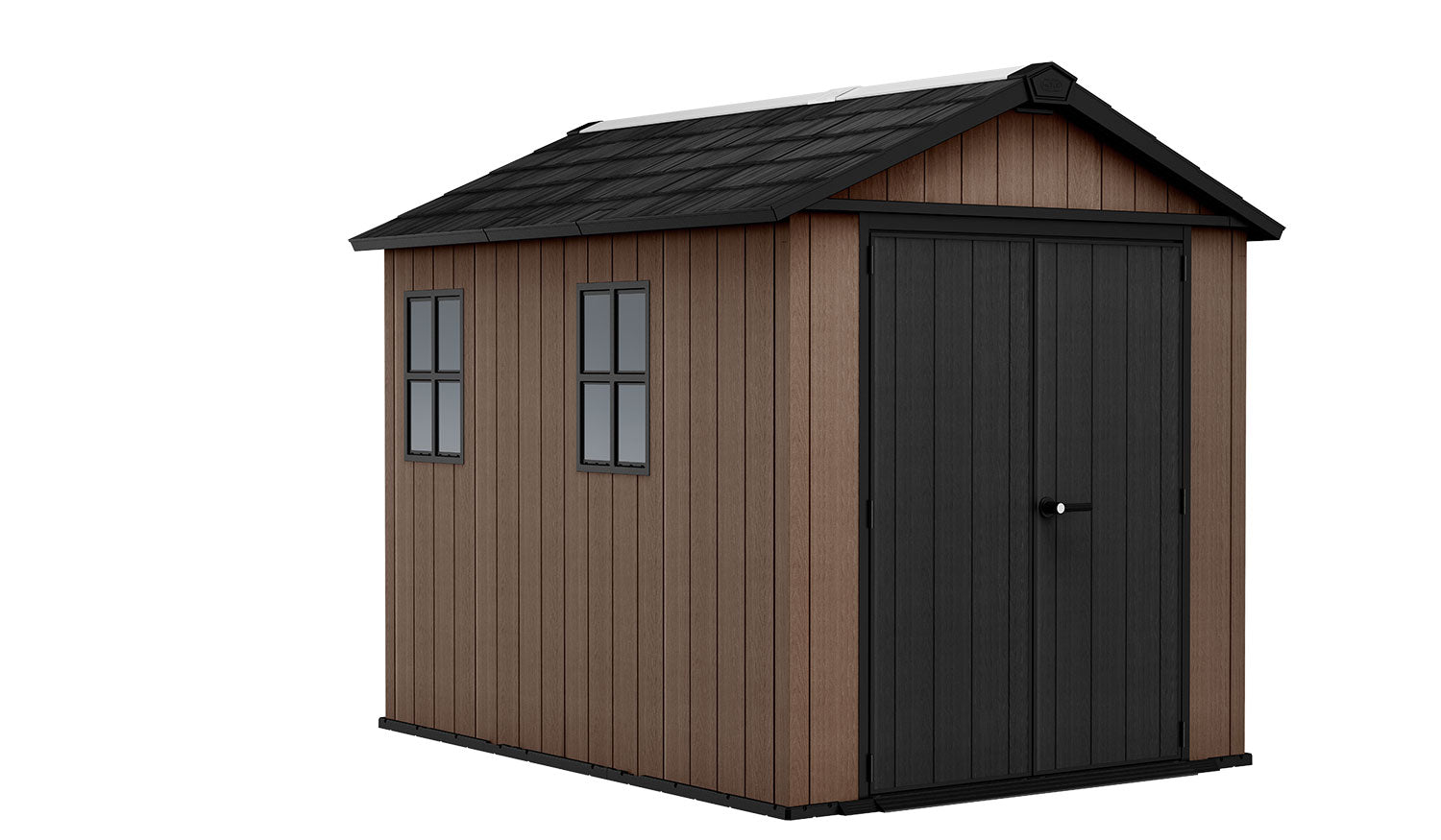 Casetta Box da Giardino 230x287x246 cm Newton Plus 759/975 Doppia Opzione Montaggio in Resina Evotech+ Nero