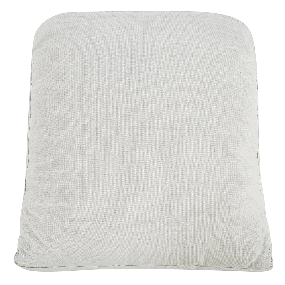Set di 2 poltrone da giardino in rattan naturale con poggiapiedi in cotone cuscini schienale bianco sporco per interni ed esterni
