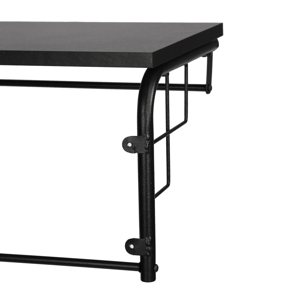Appendiabiti da parete di design/mobile da ingresso con ripiano portaoggetti 110 x 30 x 27 cm nero 03_0010391