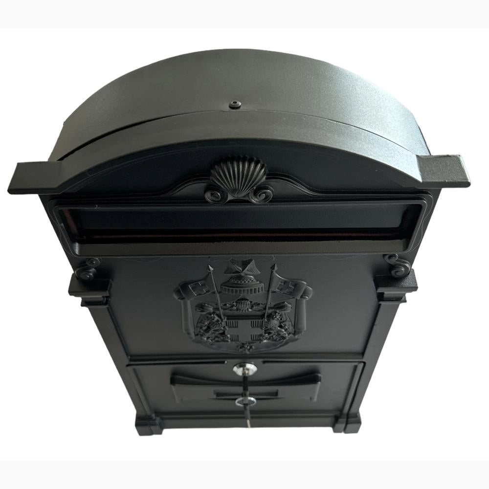 Cassetta Postale Portariviste in alluminio 255x88x405H cm Classico Colore Nero