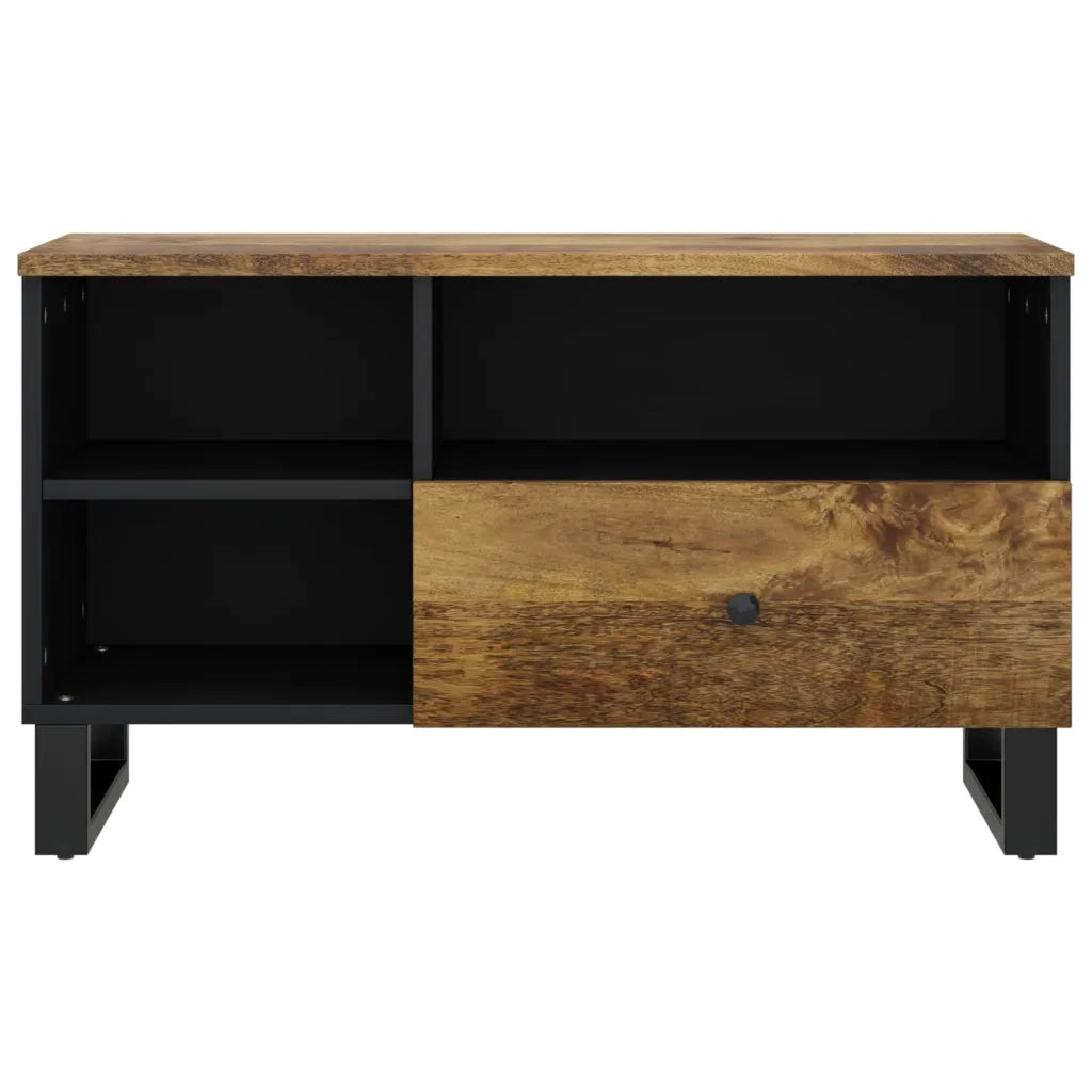 Mobile TV 80x33x46cm Legno Massello Mango e Legno Multistrato 351977