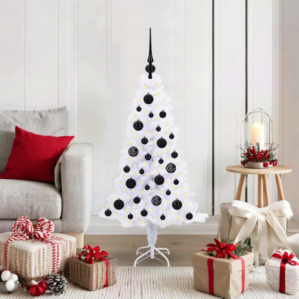 Albero di Natale | Decorazioni natalizie artificiale Bianco 120 cm PVC e Acciaio