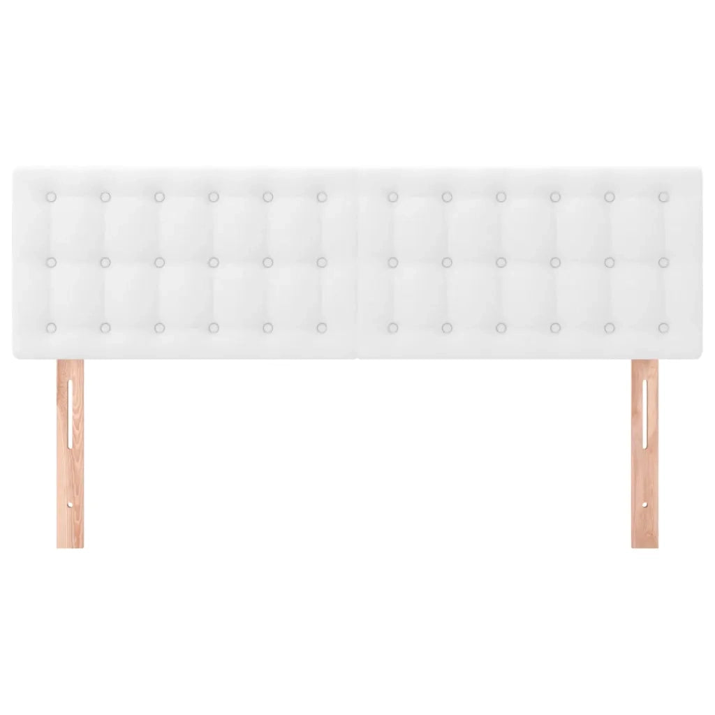 Testiera Bianca 144x5x78/88 cm in Similpelle 346465