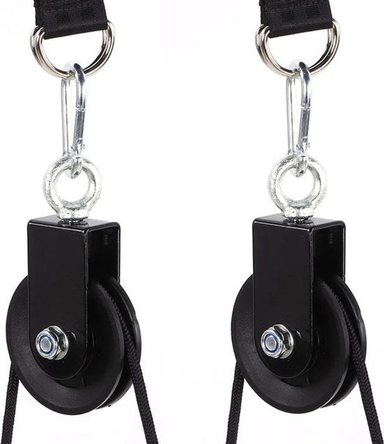 2 x catene di rotazione 90 mm con braccielli a U | Rulli di tensione | Catene di rotazione 360° per apparecchiature di fitness | Catene di rotazione per palestre e macchine di allenamento | Catene di rotazione con bielle a rulli