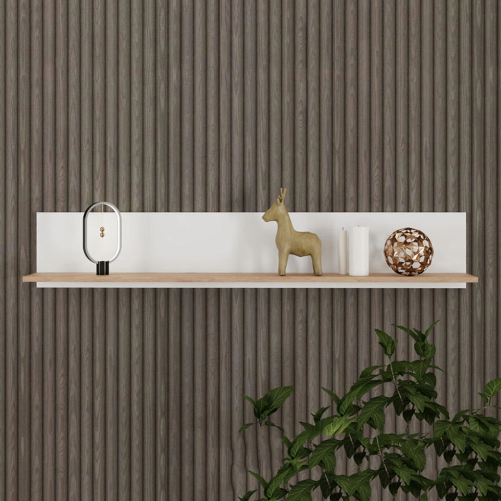 Norbio, Mensola un Ripiano, 138x20x24h cm Bianco Opaco