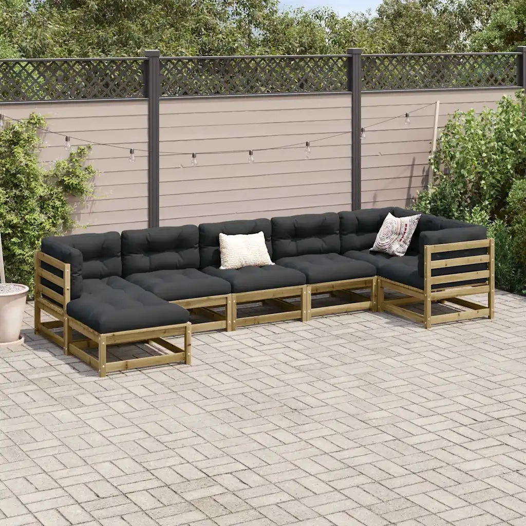 Set Divani da Giardino 7 pz in Legno Impregnato di Pino 3299544