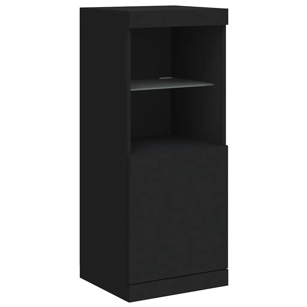 Credenza | Madia | Buffet da pranzo | Armadio da pranzo con Luci LED Nera 41x37x100 cm