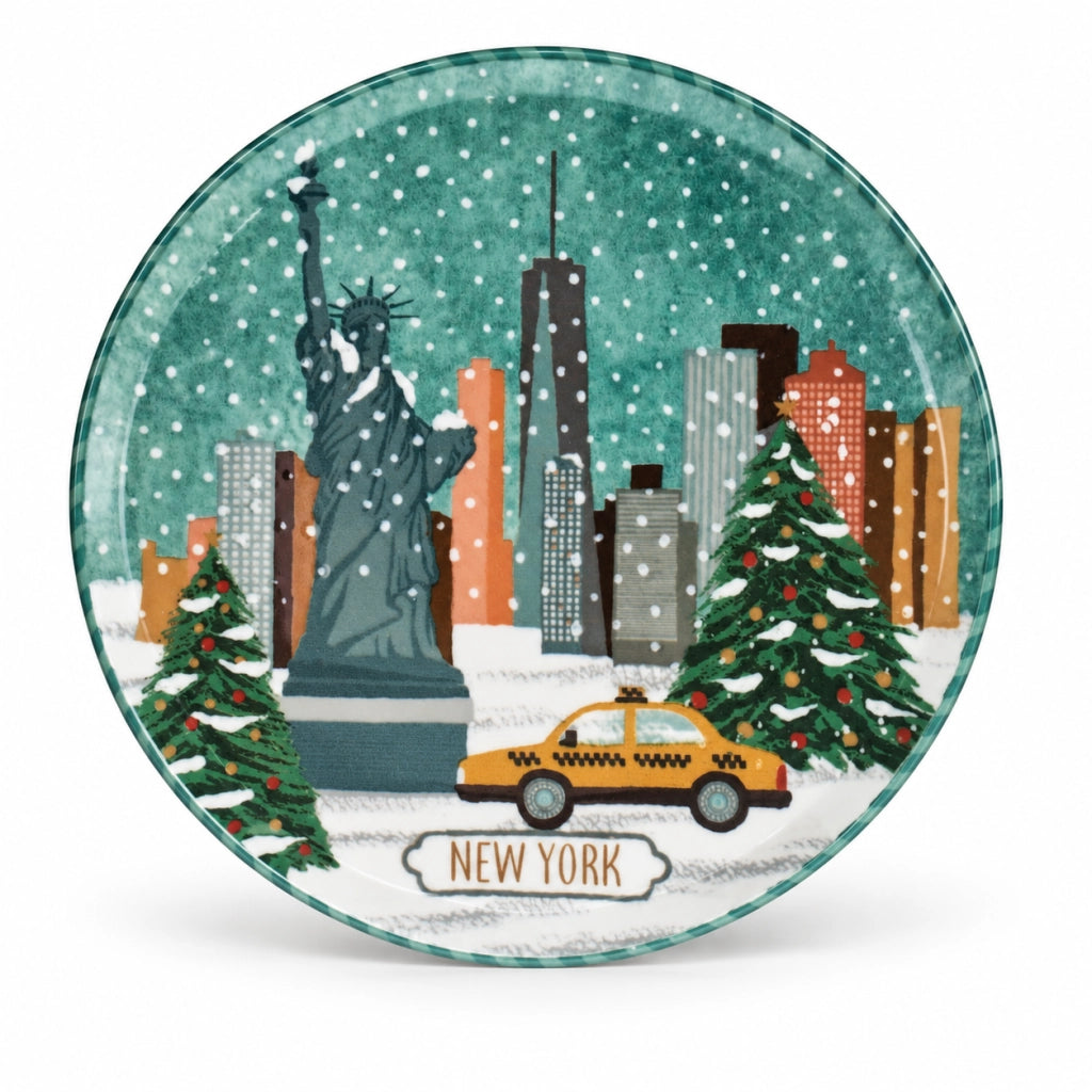 Piatto Panettone Xmas Postcard New York 29 cm Tognana