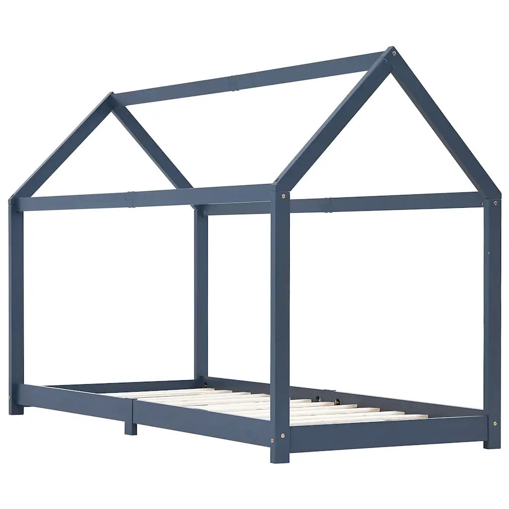 Giroletto per Bambini Grigio in Massello di Pino 90x200 cm 283354