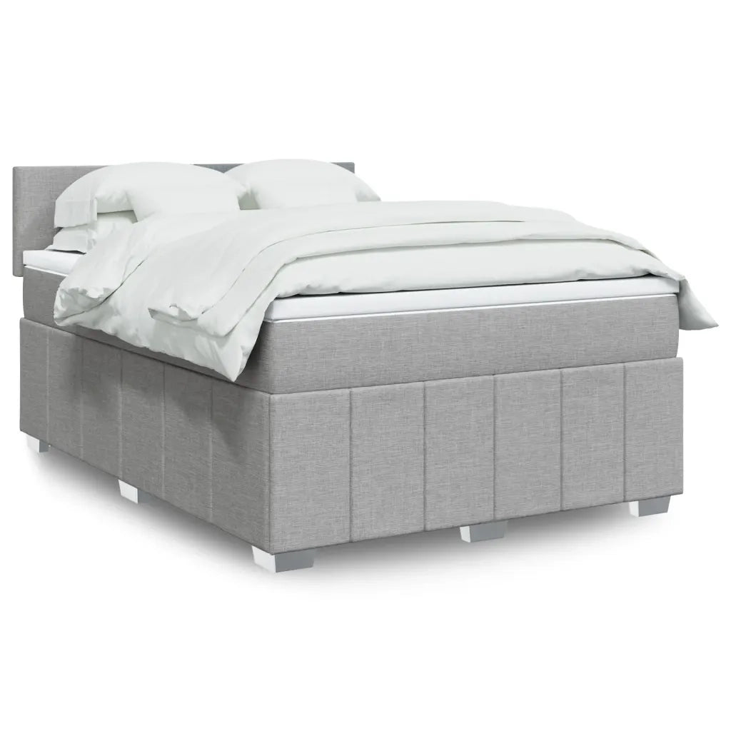 vidaXL Giroletto a Molle con Materasso Grigio Chiaro 160x200cm Tessuto