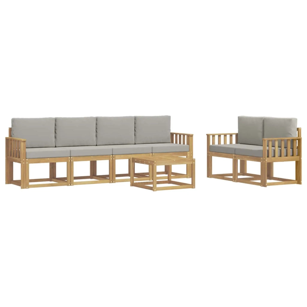 Set di divani da esterno 7 pcs Bianco e Grigio Chiaro 3387275