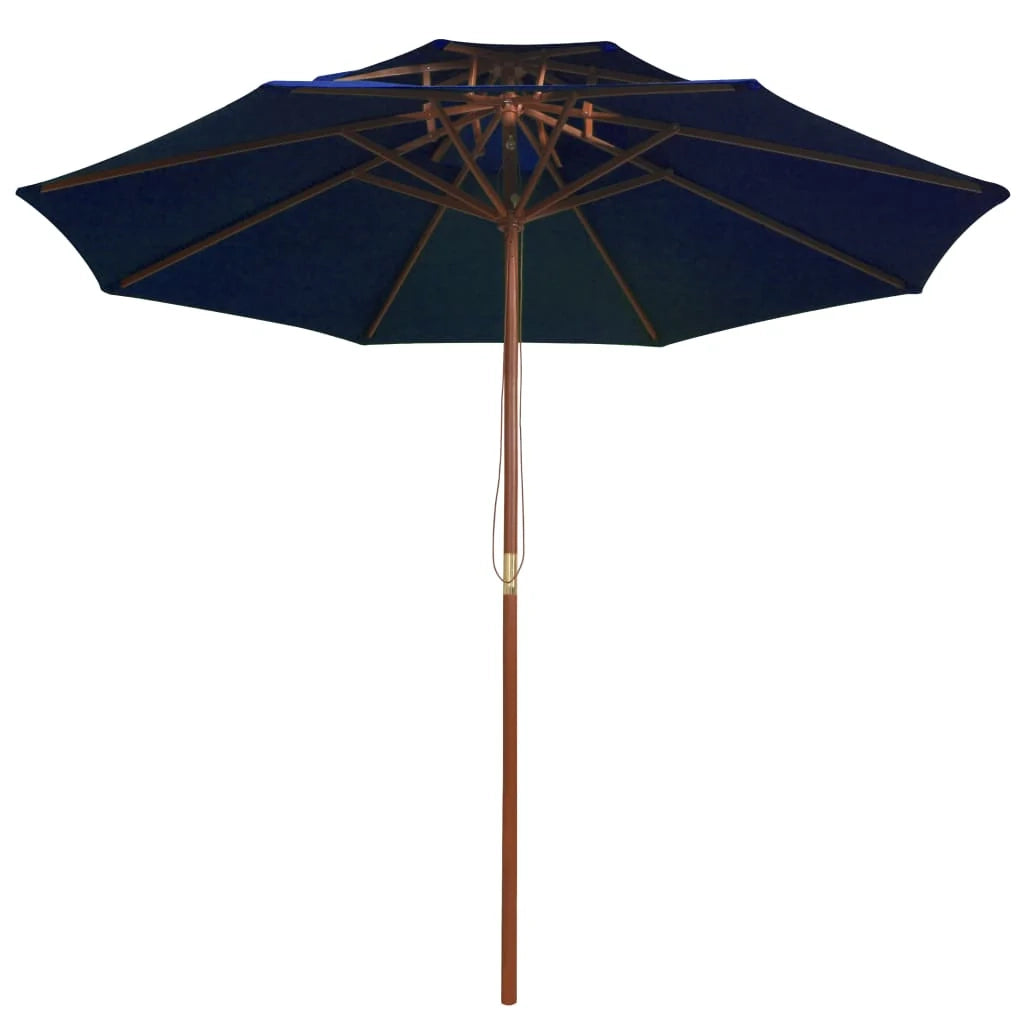 Ombrellone doppio da esterno con palo in legno 270 cm blu 02_0008441