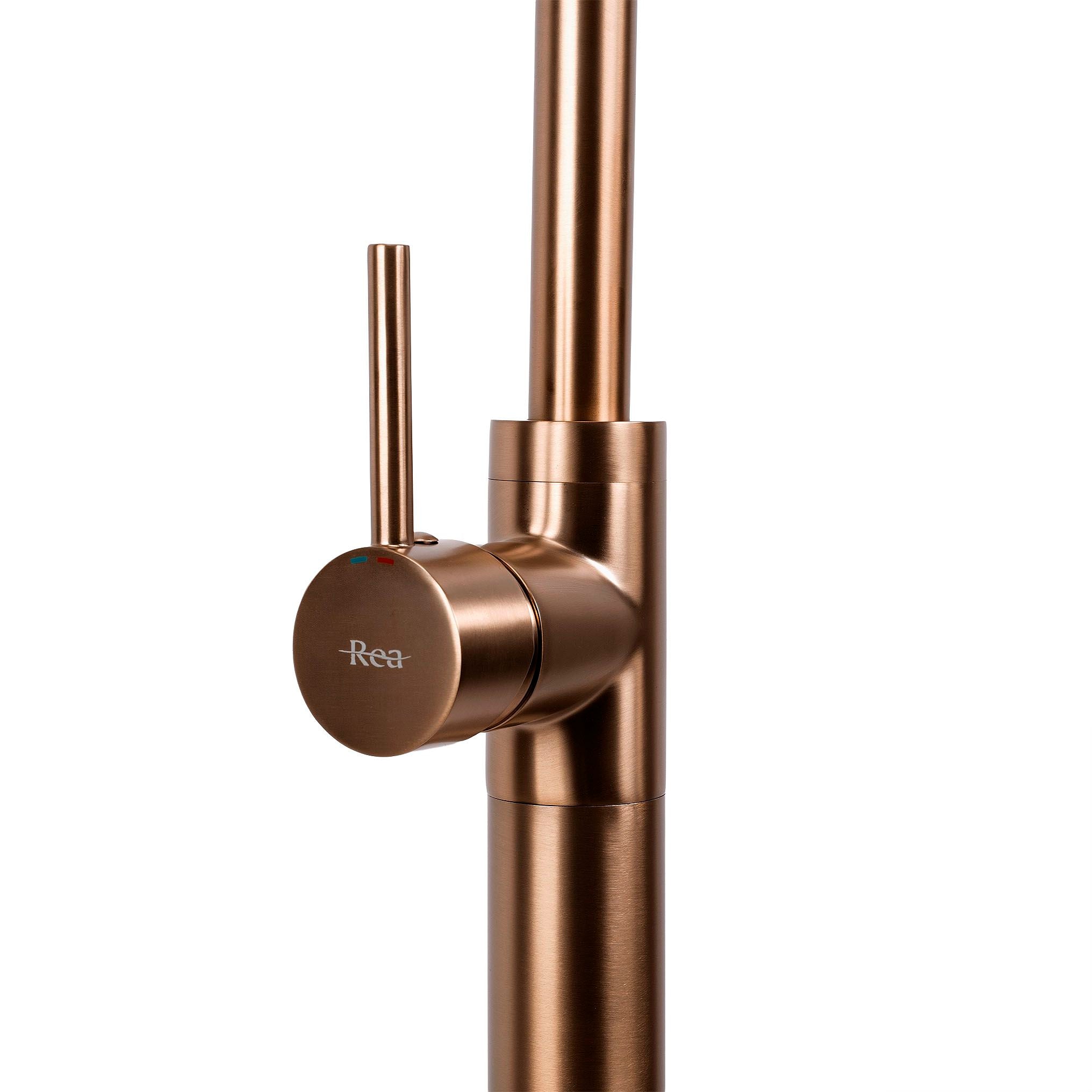 Rubinetto Da Lavabo Rea Lungo Brush Copper