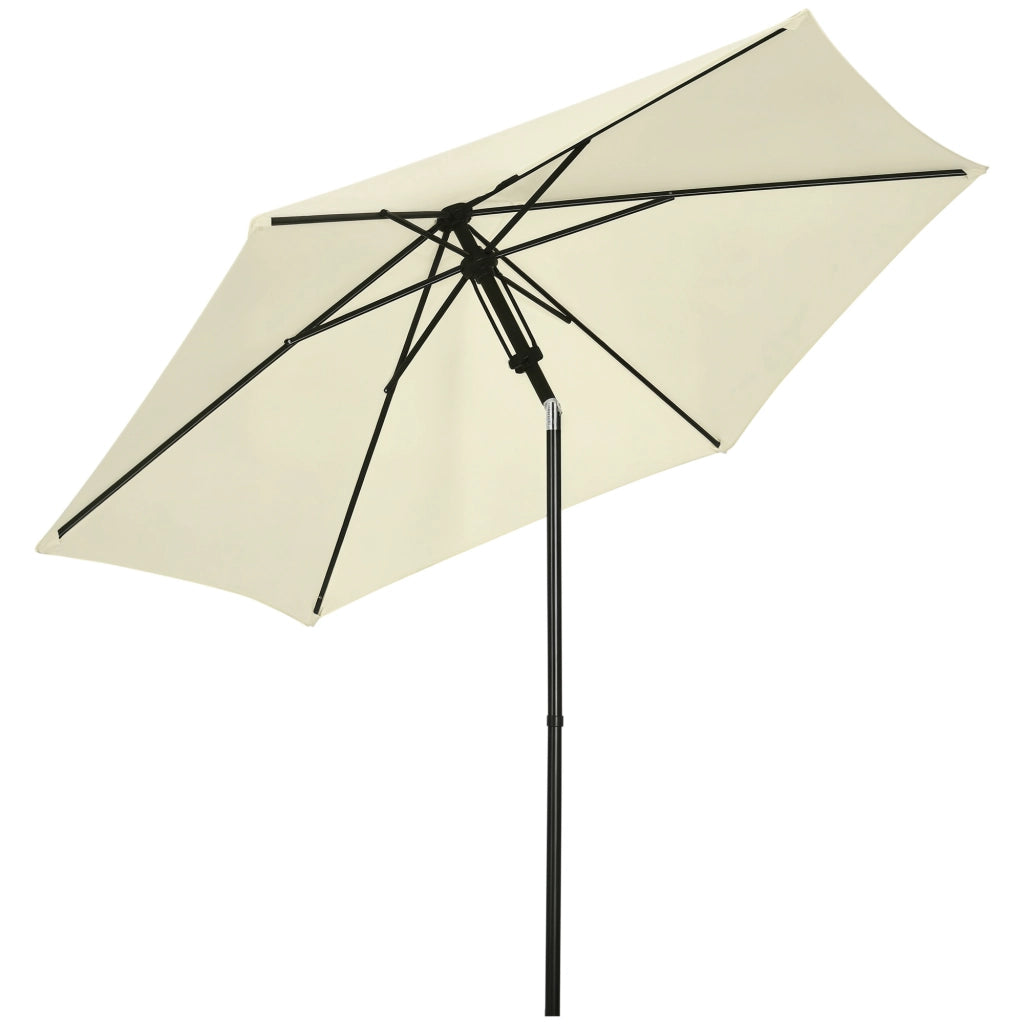 Ombrellone da Giardino 2.7x2.5 m ¨C zephmum ¨C Poliestere e Metallo Beige Nero