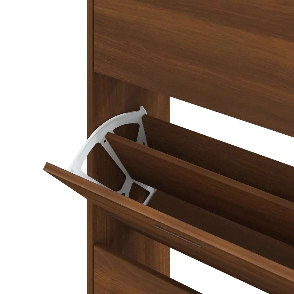 Scarpiera-Scaffale per scarpe Rovere Marrone 63x24x147 cm in Legno Multistrato