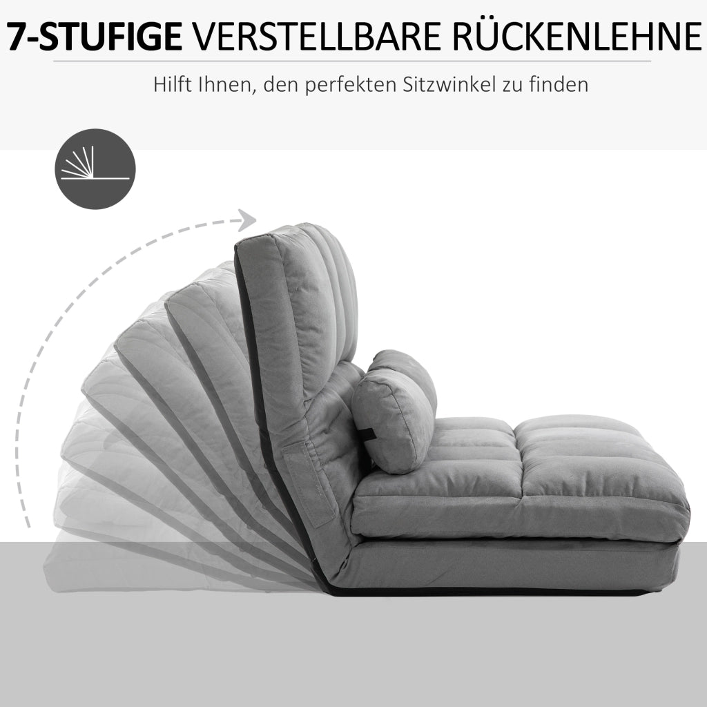 Poltrona relax reclinabile con schienale regolabile e poggiapiedi ¨C zephmum ¨C Grigio